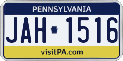 PA license plate JAH1516