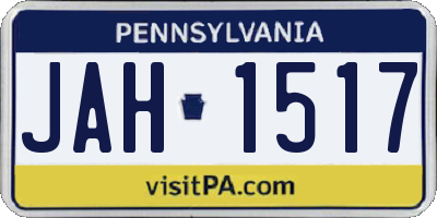 PA license plate JAH1517
