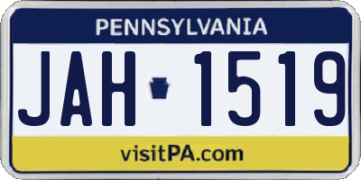 PA license plate JAH1519
