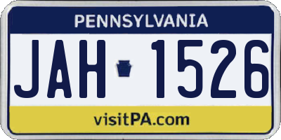 PA license plate JAH1526