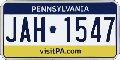 PA license plate JAH1547