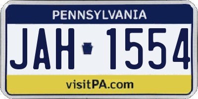 PA license plate JAH1554