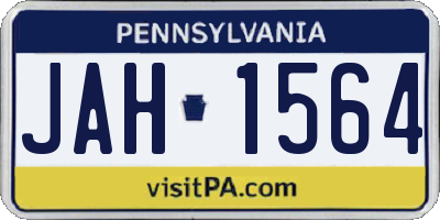 PA license plate JAH1564