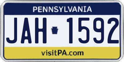 PA license plate JAH1592