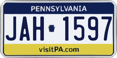 PA license plate JAH1597