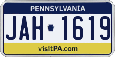 PA license plate JAH1619
