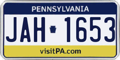 PA license plate JAH1653
