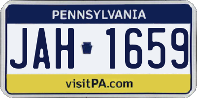 PA license plate JAH1659