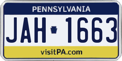 PA license plate JAH1663