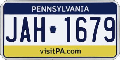 PA license plate JAH1679