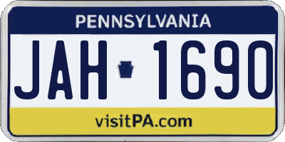 PA license plate JAH1690