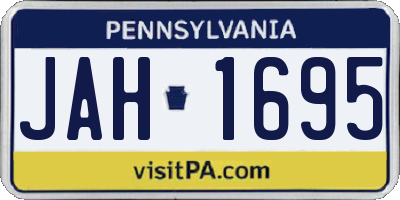 PA license plate JAH1695