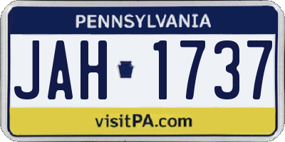 PA license plate JAH1737