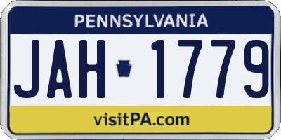 PA license plate JAH1779