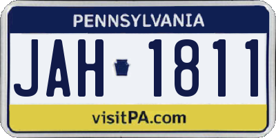 PA license plate JAH1811