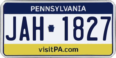 PA license plate JAH1827