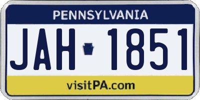 PA license plate JAH1851