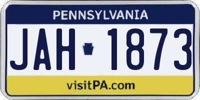 PA license plate JAH1873