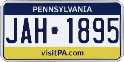 PA license plate JAH1895