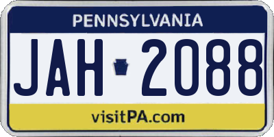 PA license plate JAH2088