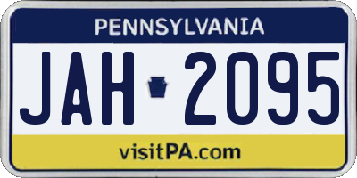 PA license plate JAH2095