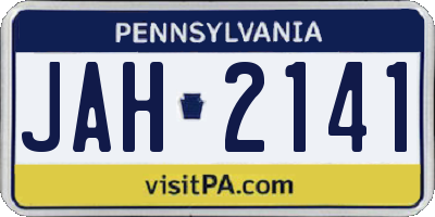 PA license plate JAH2141