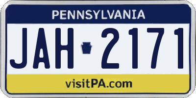 PA license plate JAH2171