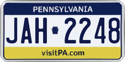 PA license plate JAH2248