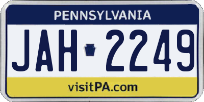 PA license plate JAH2249