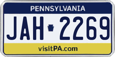 PA license plate JAH2269