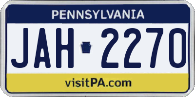 PA license plate JAH2270