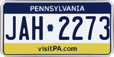 PA license plate JAH2273