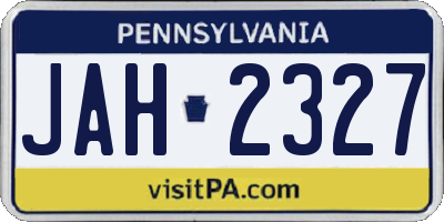 PA license plate JAH2327