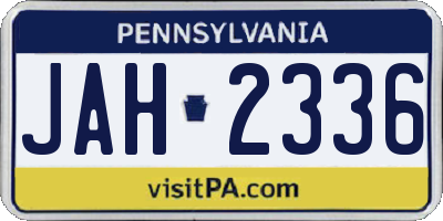 PA license plate JAH2336