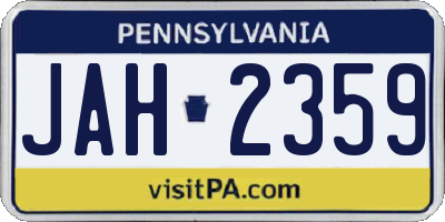 PA license plate JAH2359