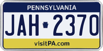 PA license plate JAH2370