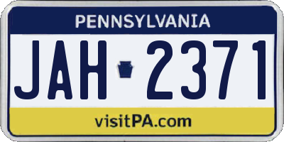 PA license plate JAH2371