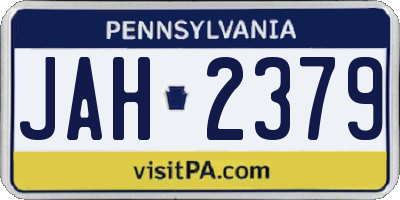 PA license plate JAH2379