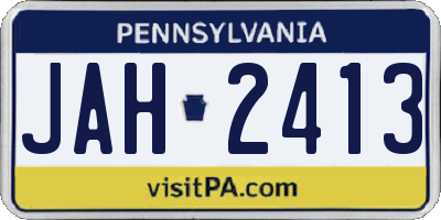 PA license plate JAH2413