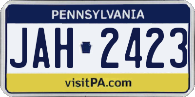 PA license plate JAH2423