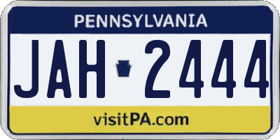 PA license plate JAH2444