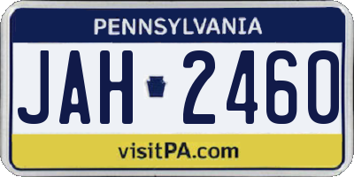 PA license plate JAH2460