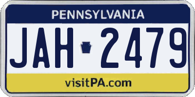 PA license plate JAH2479