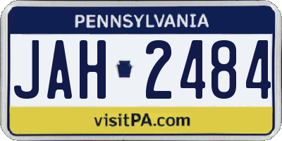 PA license plate JAH2484