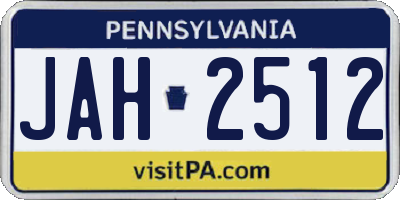 PA license plate JAH2512