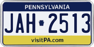 PA license plate JAH2513