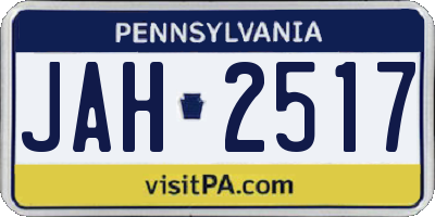 PA license plate JAH2517