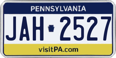 PA license plate JAH2527