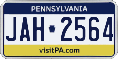 PA license plate JAH2564