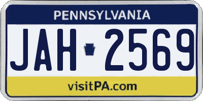 PA license plate JAH2569